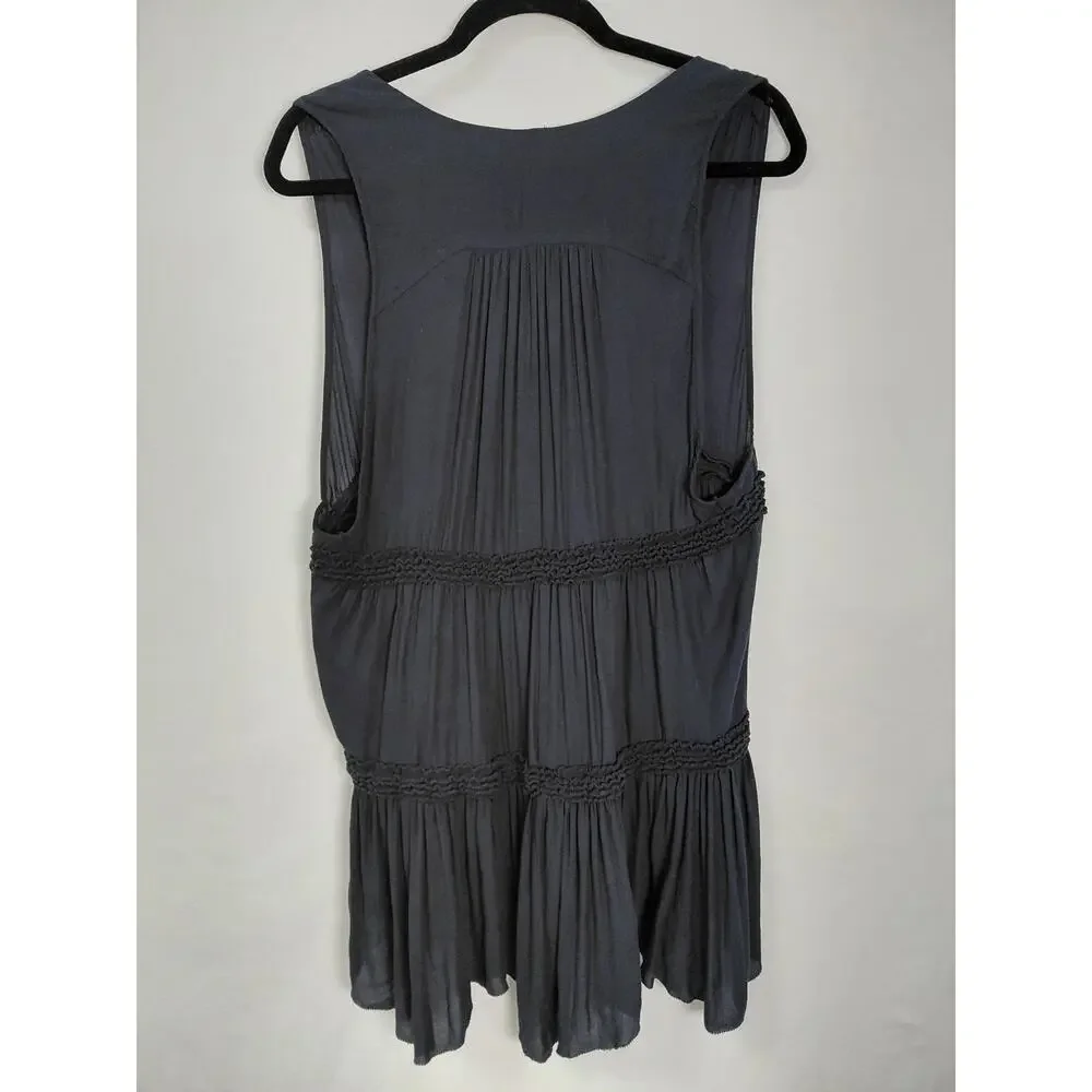 Free People Black Tunic Lightweight Top Women Size S/P
